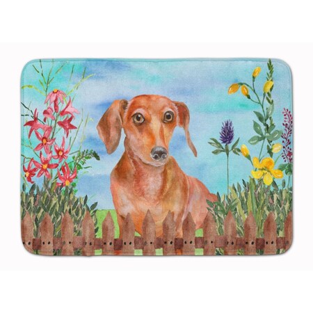 Carolines Treasures Red Dachshund Spring Machine Washable Memory Foam Mat CK1269RUG